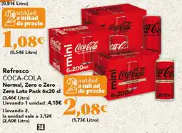 Gadis COCA-COLA Refresco Normal, Zero o Zero Zero oferta