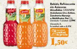 Gadis GRANINI Bebida Refrescante sin Azúcares Añadido Arándanos-Uva Antiox, Zanahoria-Naranja oferta