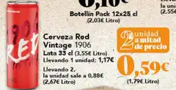 Gadis 1906 Cerveza Red Vintage oferta