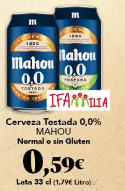 Gadis MAHOU Cerveza Tostada 0,0% Normal o sin Gluten oferta
