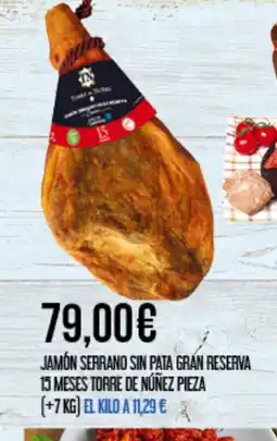 Claudio Jamon serrano sin pata gran reserva 15 meses torre de núñez pieza oferta