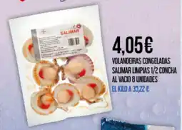 Claudio Volandeiras congeladas salimar limpias 1/2 concha al vacio 8 unidades oferta