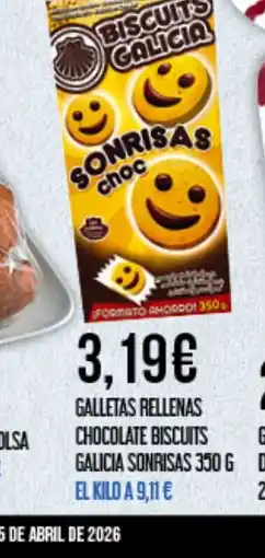 Claudio Galletas rellenas chocolate biscuits galicia sonrisas oferta