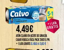 Claudio Atún claro en aceite de girasol calvo vuelca fácil oferta