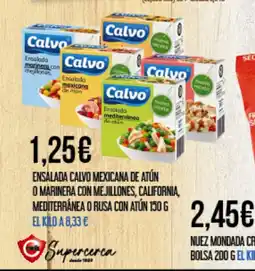 Claudio Ensalada calvo mexicana de atún o marinera con mejillones, california, mediterránea o rusa con atún oferta