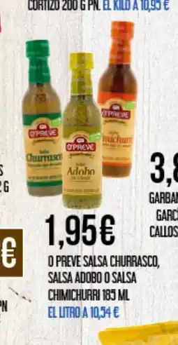 Claudio O preve salsa churrasco, salsa adobo o salsa chimichurri oferta