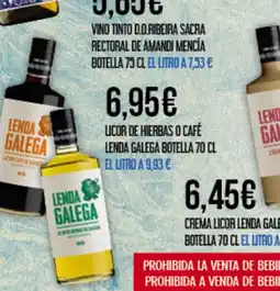 Claudio Licor de hierbas o café lenda galega botella oferta