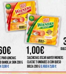Claudio Salchichas oscar mayer wieners classic 5 unidades o con queso oferta
