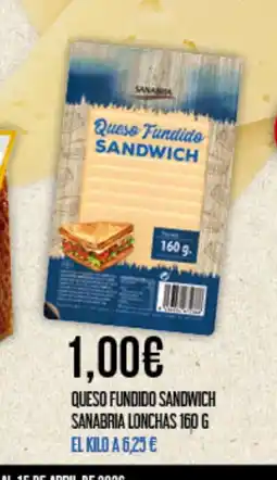 Claudio Queso fundido sandwich sanabria lonchas oferta