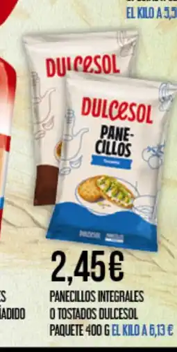 Claudio DULCESOL Panecillos integrales o tostados oferta