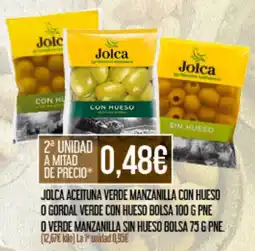 Claudio JOLCA Aceituna verde manzanilla con hueso o gordal verde con hueso bolsa oferta