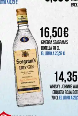 Claudio SEAGRAM'S Ginebra botella oferta