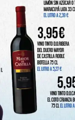 Claudio Vino tinto d.o.ribera del duero mayor de castilla roble oferta