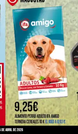 Claudio IFA AMIGO Alimento perro adulto ternera cereales oferta