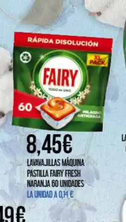 Claudio FAIRY Lavavajillas máquina pastilla fresh naranja 60 unidades oferta