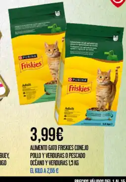 Claudio FRISKIES Alimento gato conejo pollo y verduras o pescado oceano y verduras oferta