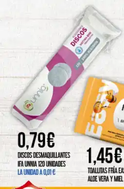 Claudio IFA UNNIA Discos desmaquillantes 120 unidades oferta