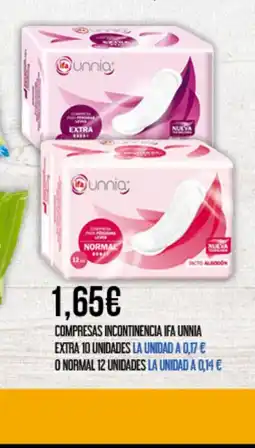 Claudio Compresas incontinencia ifa unnia extra 10 unidades oferta