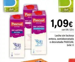 Cash Ifa PASCUAL Leche sin lactosa entera, semidesnatada o desnatada oferta