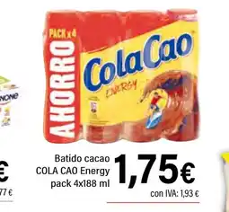 Cash Ifa COLA CAO Batido cacao Energy oferta