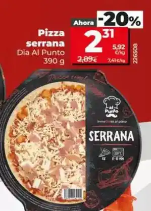 Dia Dia al punto - pizza serrana oferta
