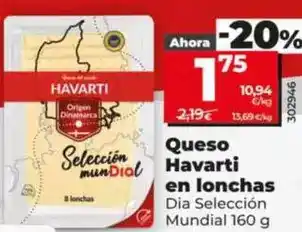 Dia Dia seleccion mundial - queso havarti en lonchas oferta