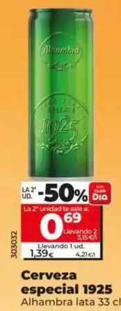 Dia Alhambra - cerveza especial 1925 oferta