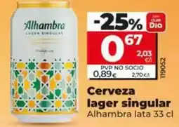 Dia Alhambra - cerveza lager singular oferta