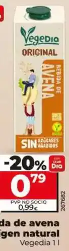 Dia Vegedia - bebida de avena de origen natural oferta