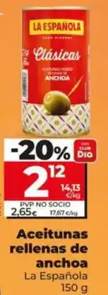 Dia La española - aceitunas rellenas de anchoa oferta