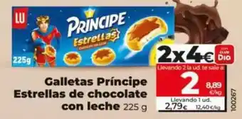 Dia Lu - galletas príncipe estrellas de chocolate con leche oferta