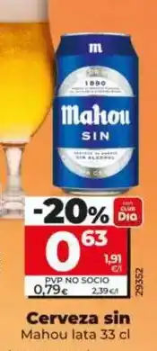 Dia Mahou - cerveza sin oferta