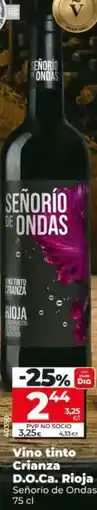 Dia Señorío de ondas - vino tinto crianza d.o.ca. rioja oferta