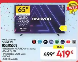 Embargos a lo bestia Daewoo - smart tv 65dm550u oferta