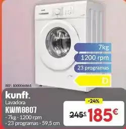Embargos a lo bestia Kunft - lavadora kwim8807 oferta