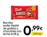 FROIZ Nestlé - barritas wafer de galleta y chocolate con leche oferta