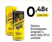 FROIZ Schweppes - tónica original o zero lata oferta