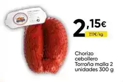 FROIZ Chorizo cebollero torrona malla 2 unidades oferta