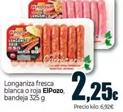 Unide Supermercados Elpozo - longaniza fresca blanca o roja oferta