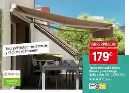 Leroy Merlin Blanco - toldo manual calima o tela beige oferta