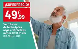 Leroy Merlin Ventilador de techo ipora aspas fettactiles motor dc oferta