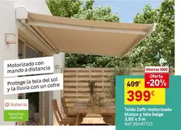 Leroy Merlin Sol - toldo zefrn motorizado blanco y tela beige oferta