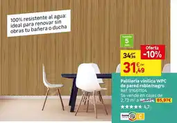 Leroy Merlin Ideal - pallieria vinílica wpc de pared roble/negro oferta