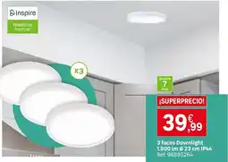 Leroy Merlin 3 focos downlight oferta