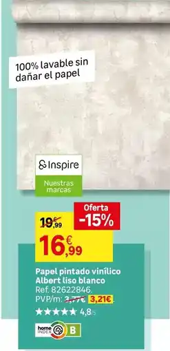 Leroy Merlin Blanco - papel pintado vinitico alber listo oferta