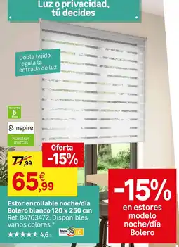 Leroy Merlin Blanco - estor enrollable noche/dia bolero oferta