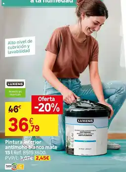 Leroy Merlin Luxens - pintura interior antimofiñahanco mate oferta