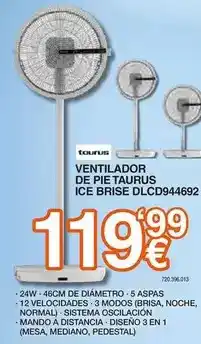 Taurus - ventilador de pie ice brise dlcd944692