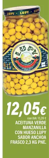 Cash Ifa LUPY Aceituna verde con hueso sabor anchoa frasco oferta