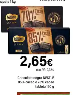 Cash Ifa NESTLÉ Chocolate negro 85% cacao o 70% cacao tableta oferta